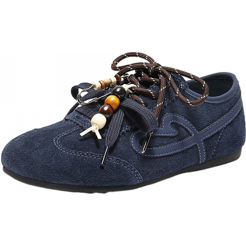 百丽 双鞋带串珠阿甘鞋女2026春舒适薄底休闲鞋E9U1DAM6 蓝色 39 469元（需用券