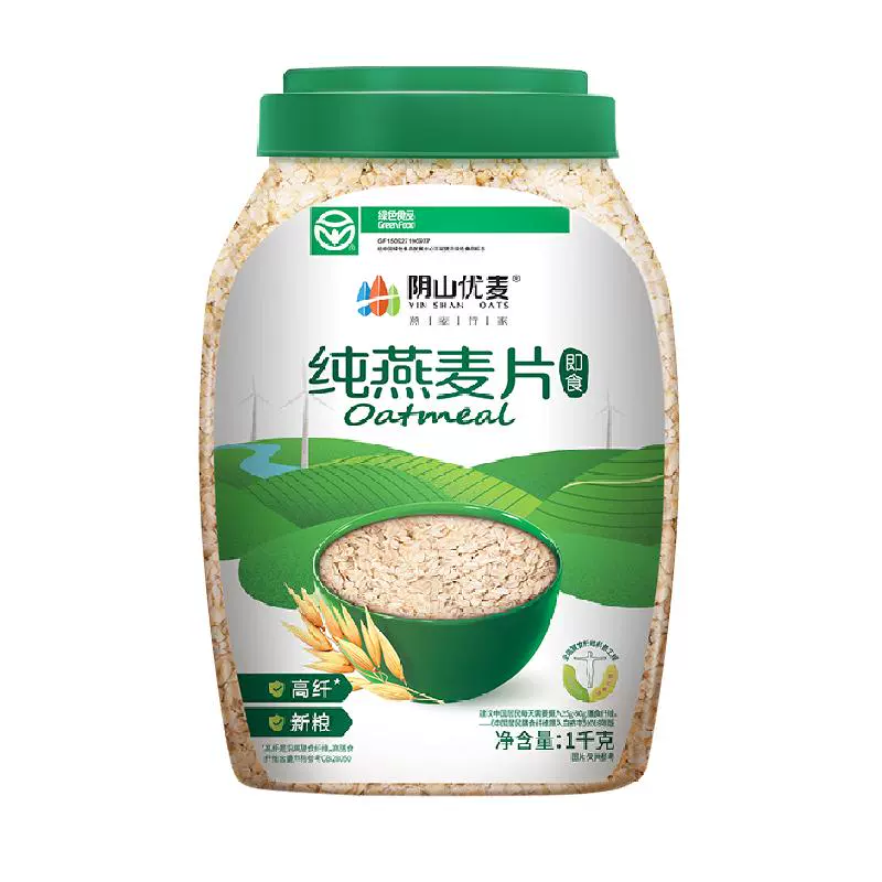 阴山优麦 纯燕麦片 1kg桶装 ￥7.66