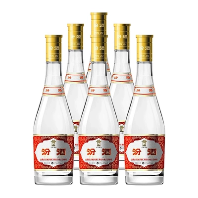 88vip：汾酒 杏花村黄盖玻汾53度475ml*6瓶清香白酒 226.05元（246.05元+返20元超市