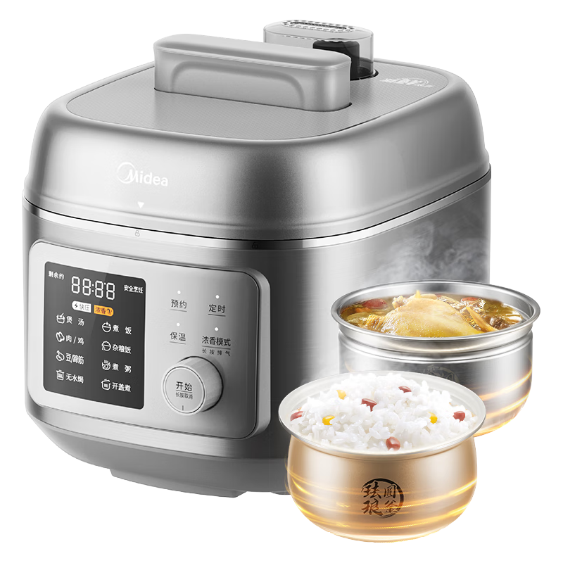 美的 316L不锈钢内胆 电压力锅 5L 443.65元