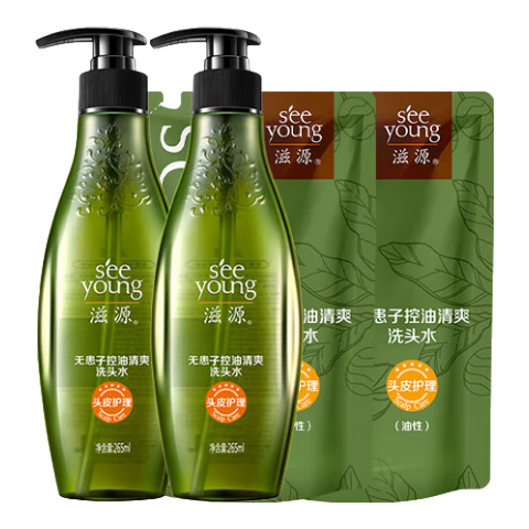 滋源 控油清爽 无患子控油洗发水 1000ml 32.55元（需用券）
