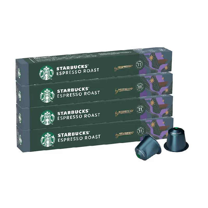 STARBUCKS 星巴克 nespresso意式浓缩烘焙胶囊黑咖啡5.7g*10颗*4盒 ￥130.72