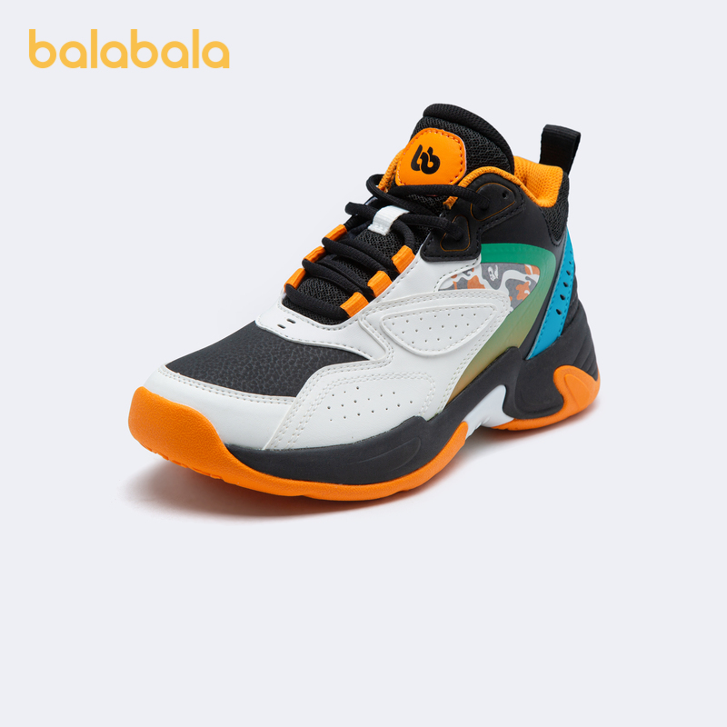 巴拉巴拉 童鞋儿童篮球鞋冬季男童球鞋运动鞋子拼接中大童 94.91元
