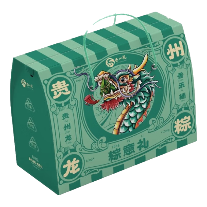 再降价、plus:自营 贵州龙膳香坊粽子 礼盒820g 7粽7味 龙粽礼系列 18.6元