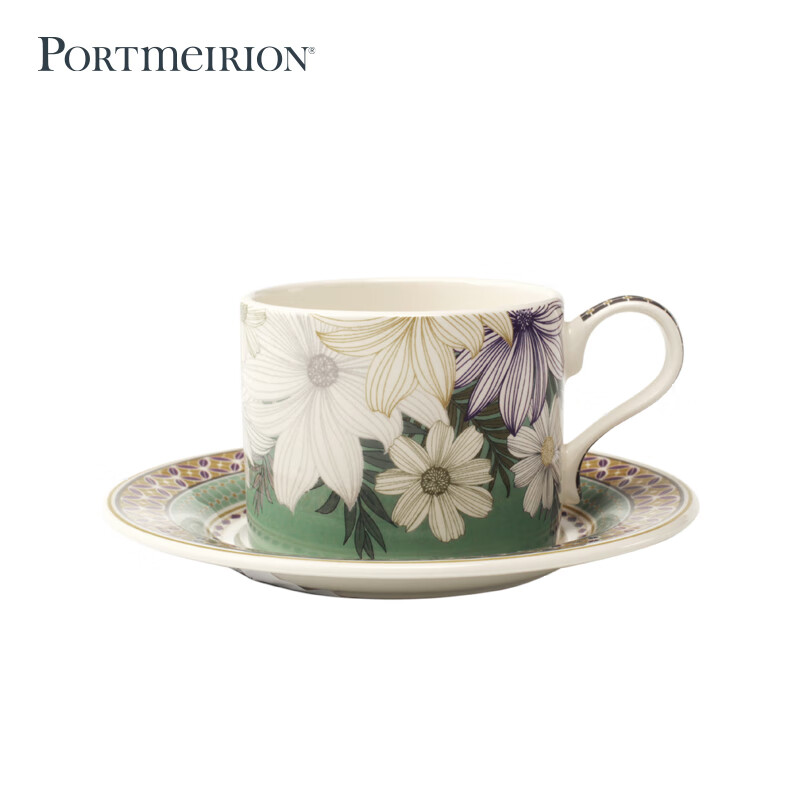 PORTMEIRION 波特美林英国 陶瓷咖啡杯高档精致拿铁杯下午茶杯碟套装 280ml茶杯