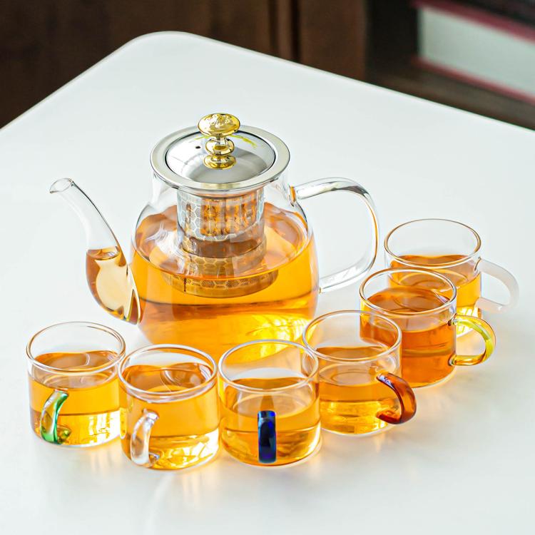瓷牌茗茶具 玻璃茶具套装办公会客泡茶壶功夫茶茶杯家用茶壶耐热加厚冲茶