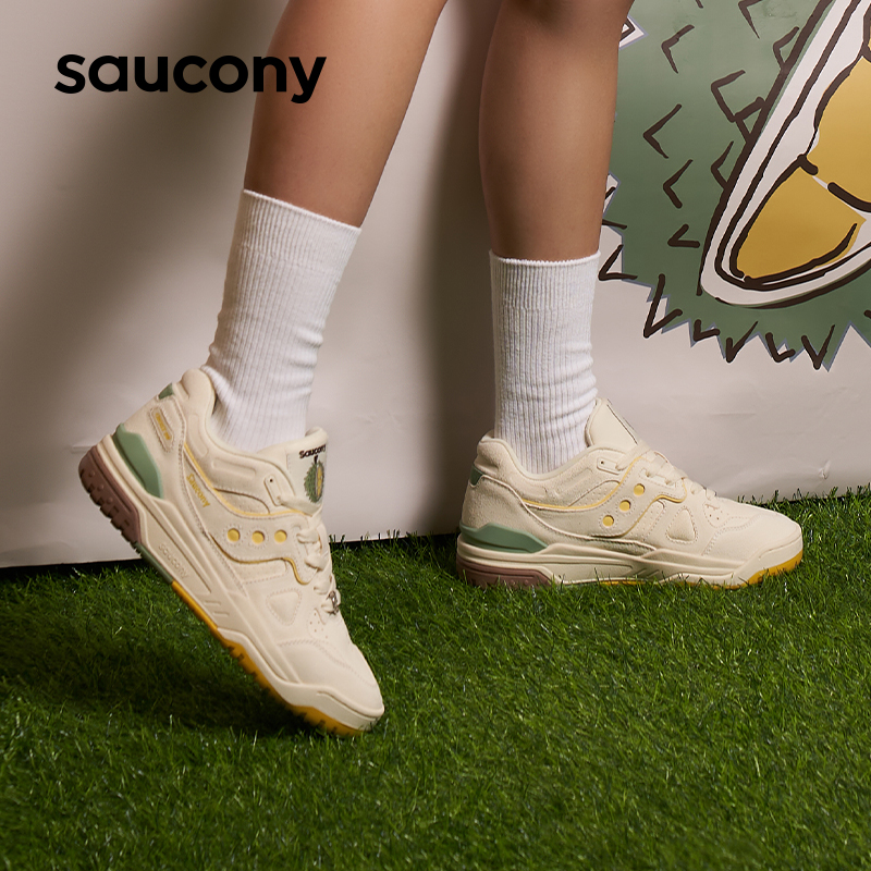 saucony 索康尼 榴莲鞋 CROSS 90丨情侣低帮板鞋复古女休闲运动鞋男 349元