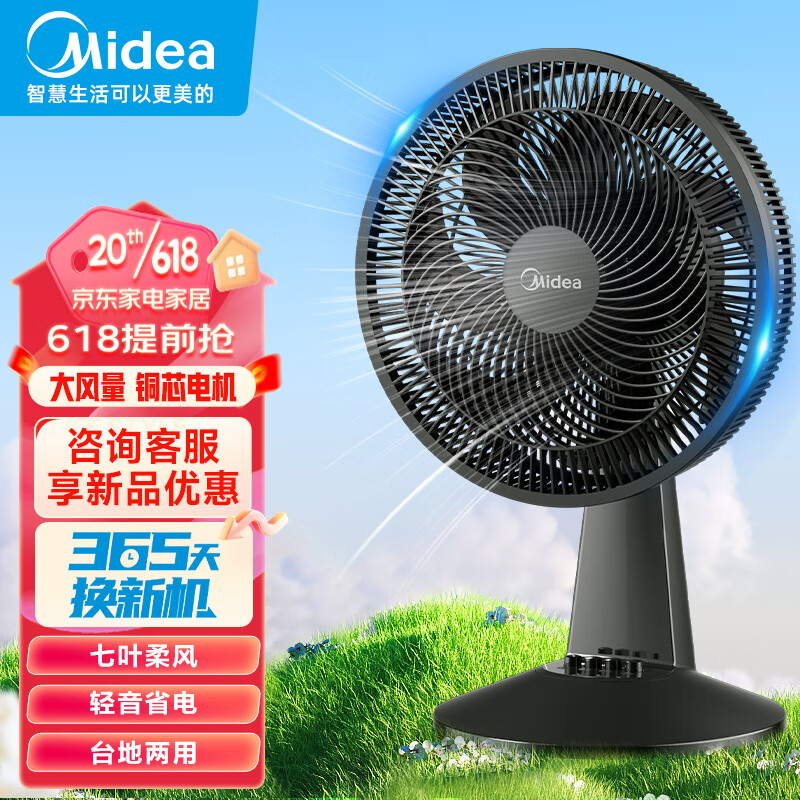 Midea 美的 台式电风扇 FGAU30D 128.7元