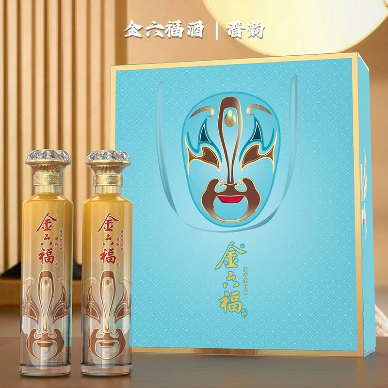 金六福 谱韵50.8度500ml*2瓶兼香型脸谱礼盒 87.4元（需用券）