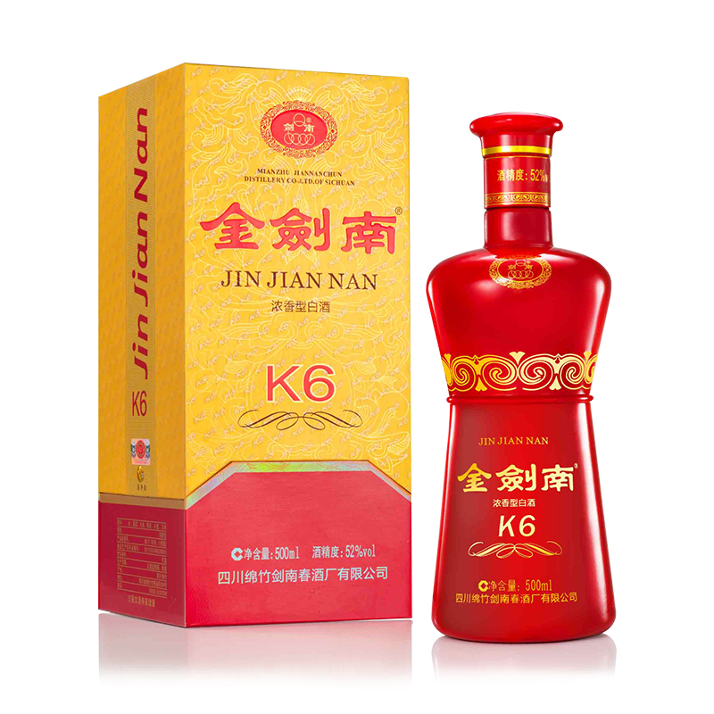 88VIP：剑南春 金剑南 K6 52%vol 浓香型白酒 110.77元