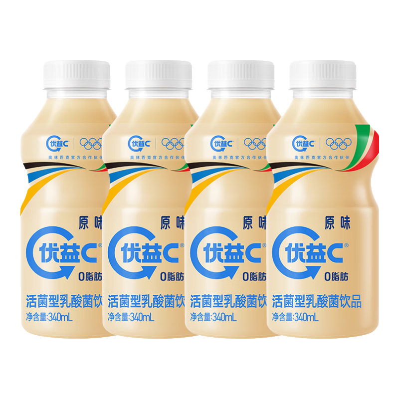 PLUS会员:蒙牛 优益C益生菌乳酸菌饮料 原味340ml*4瓶*4件 40.64元包邮（合10.16元