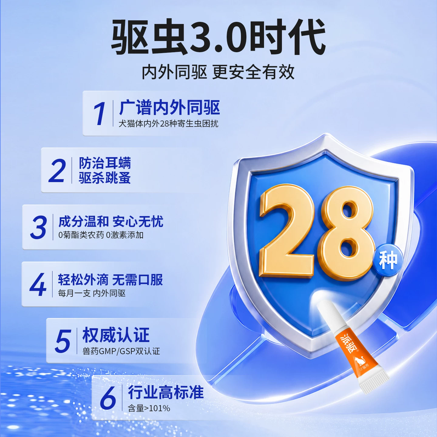 派迪诺 猫咪驱虫药狗狗体内外一体同驱跳蚤蜱虫除耳螨宠物驱虫滴剂 15.75元 - 线报酷