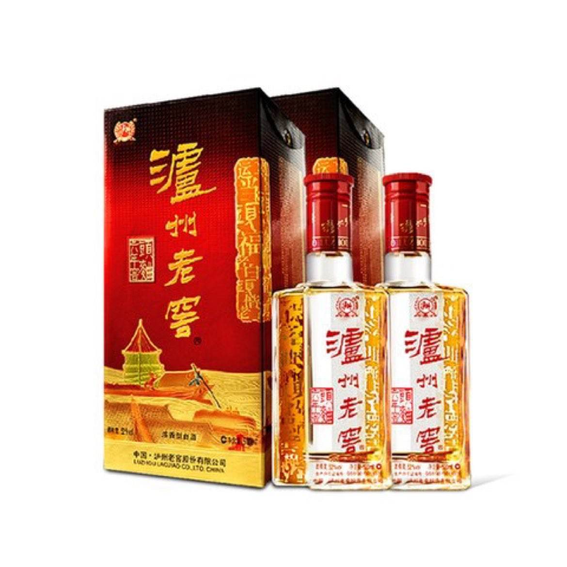 京东百亿补贴：LUZHOULAOJIAO 泸州老窖 六年窖头曲 52度 浓香型白酒 500ml*2瓶 158