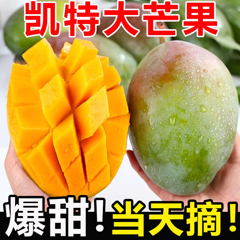 惜音 四川攀枝花凯特芒果 应季时令新鲜水果 5斤中果（250g+） 优选攀枝花凯