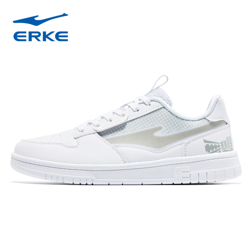 ERKE 鸿星尔克 网面板鞋女夏季轻便防滑减震软底潮流简约低帮透气女士滑板