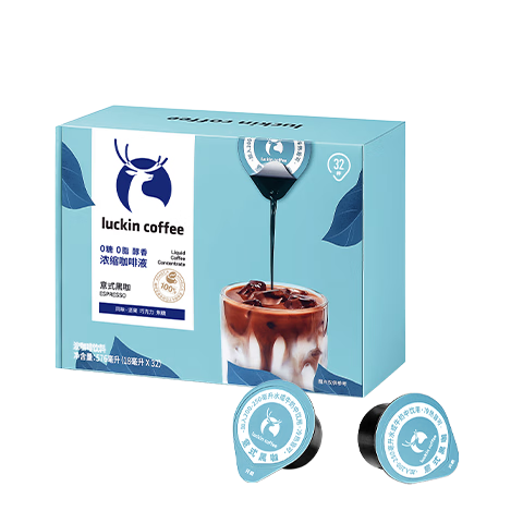 闭眼买：瑞幸咖啡0糖0脂醇香浓缩咖啡液意式黑咖18ml*32颗/盒冰美式生椰拿铁