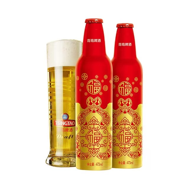 青岛啤酒 TSINGTAO 鸿运当头 铝瓶礼盒装 473mL*8瓶 118.44元