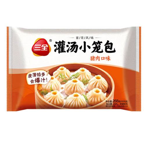 三全 早餐任选 灌汤小笼包268g*11件 49元（合4.45元/件）