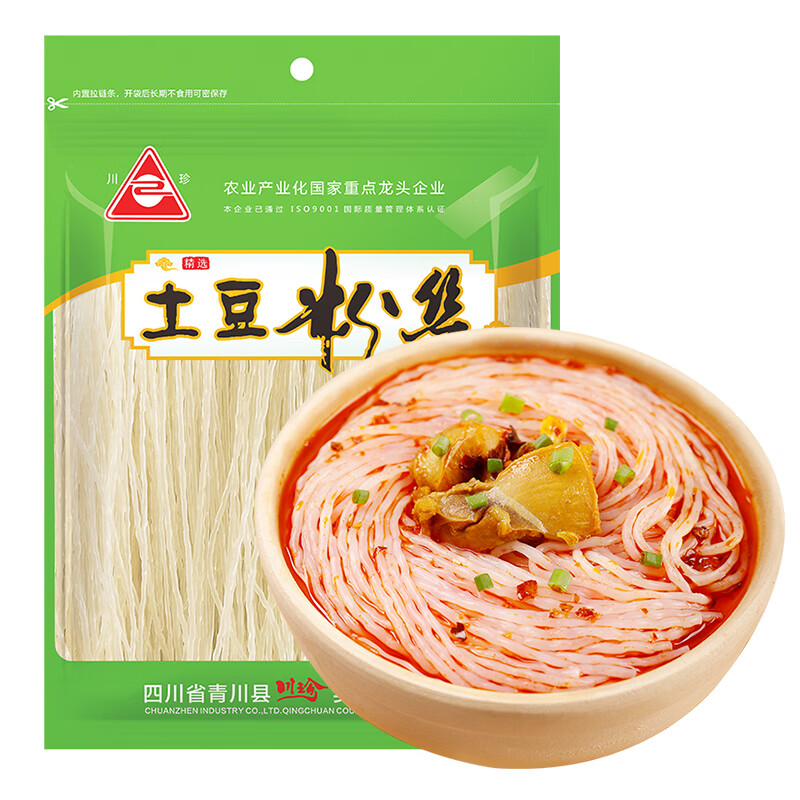 川珍 土豆粉丝508g 马铃薯粉条干货火锅食材 方便酸辣粉 3.52元（需用券）