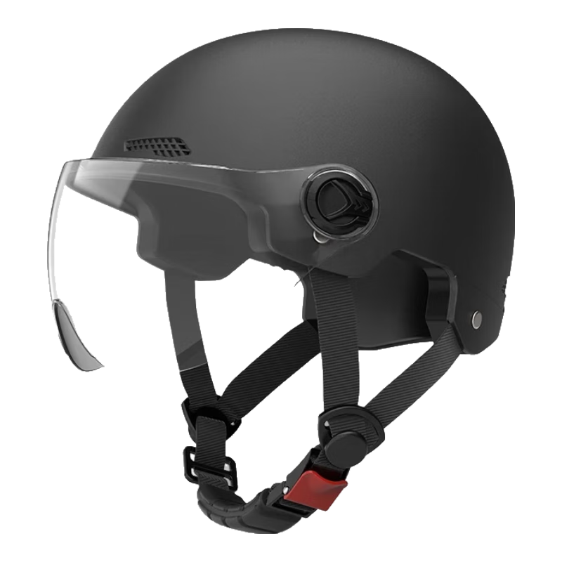 电动车头盔新国标3c认证安全帽夏季电瓶摩托车半盔四季通用男女士 曜岩黑