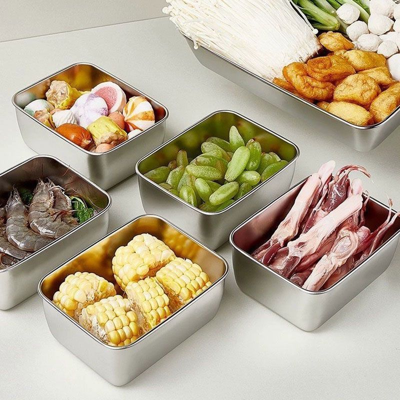 不锈钢食物分装盒 14cmx11cmx4cm带盖 2个装 1.99元（需领券）