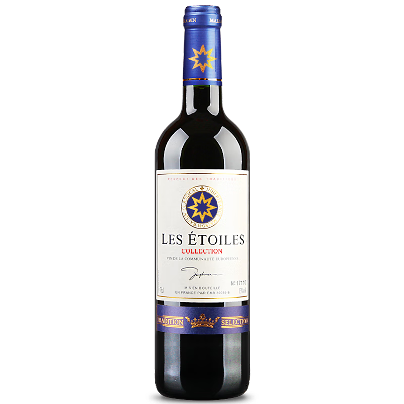 曼妥思(MANTOURS) 法国原瓶进口红酒 八角星系列单支750ML葡萄酒尝鲜装 14.9元包