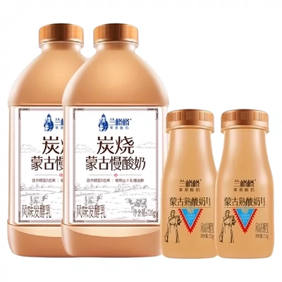 88VIP：兰格格 蒙古炭烧熟酸奶720g*2+熟酸奶210g*2益生菌酸牛奶 30.21元（返卡后