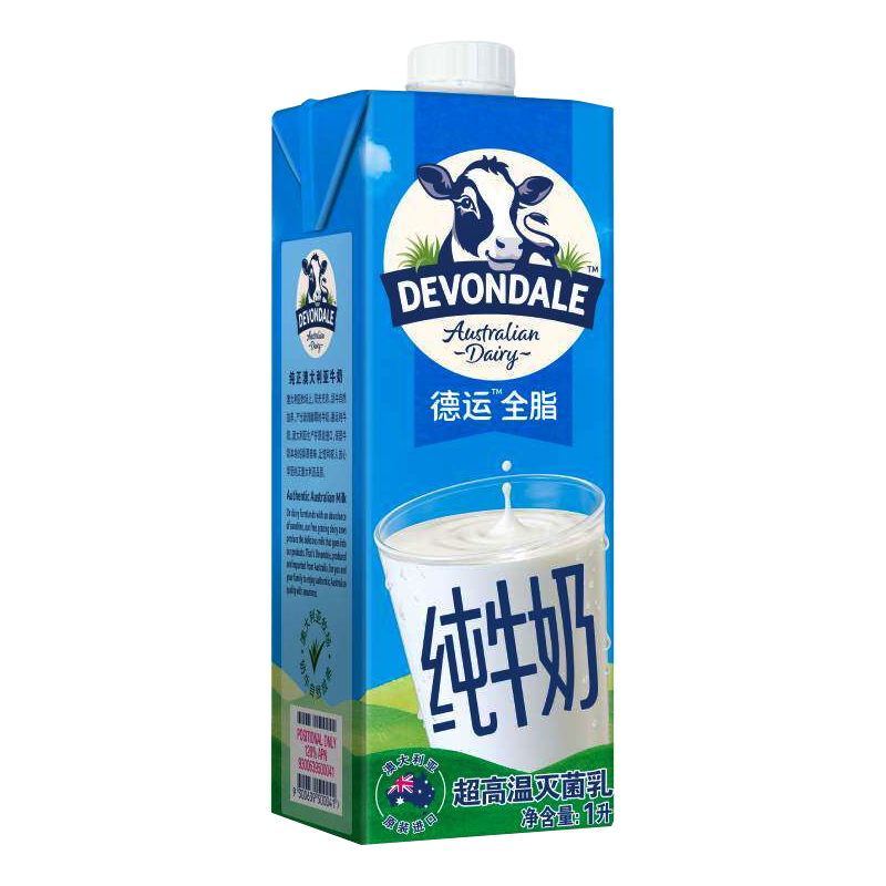德运 全脂纯牛奶1L*10瓶 103.53元