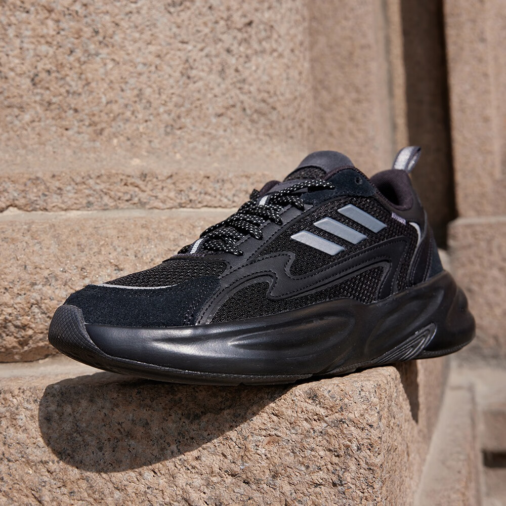 adidas 阿迪达斯 「波波鞋」OZWAVE 2.0厚底休闲老爹鞋男女阿迪达斯轻运动 黑色