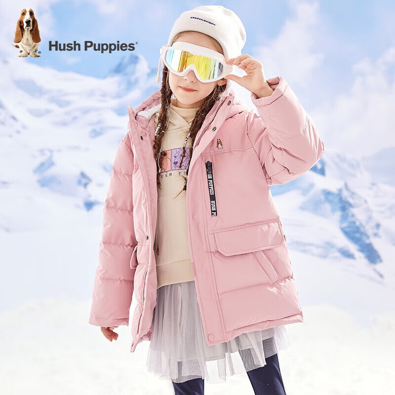 暇步士(Hush Puppies)童装儿童羽绒服男童女童冬季新款男女大童保暖连帽羽绒服 426元(需领券)