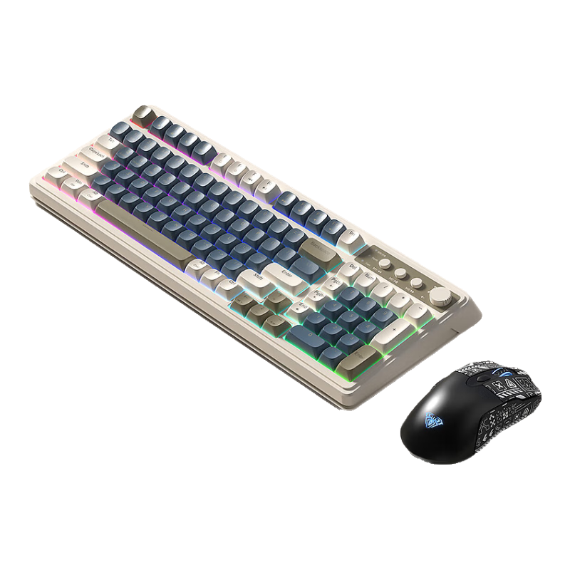 PLUS会员：AULA 狼蛛 S99无线蓝牙有线三模键盘 【三模/RGB】+双模RGB鼠标 168.48