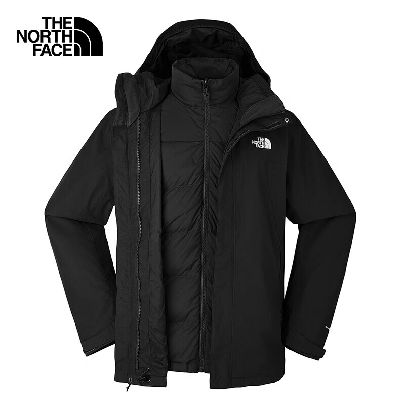 THE NORTH FACE 北面 三合一冲锋衣情侣款秋冬新款羽绒内胆运动户外舒适保暖防