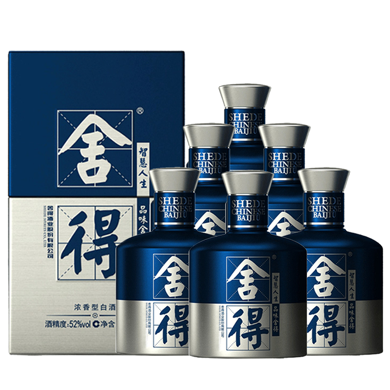 plus:舍得 品味舍得 小米兰 浓香型白酒 52度 100ml *6瓶 六瓶装 过年送礼 276.01