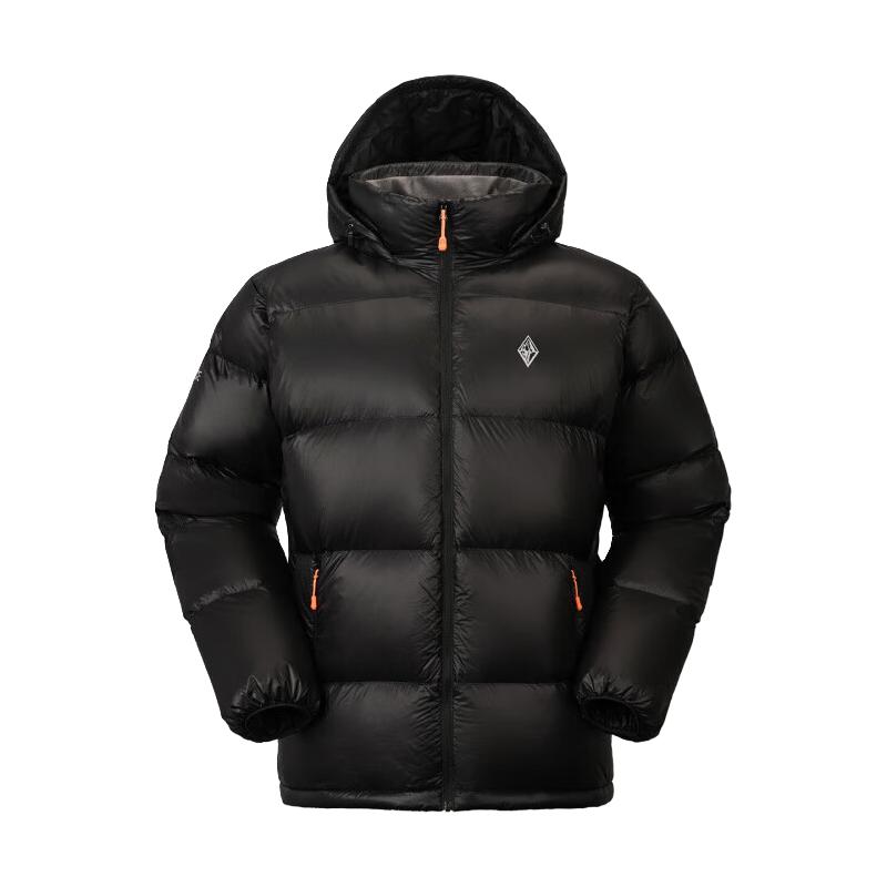 黑冰 25秋冬男款鹅绒800蓬防风防泼抗菌轻量保暖活帽羽绒服 黑色 2XL 859元