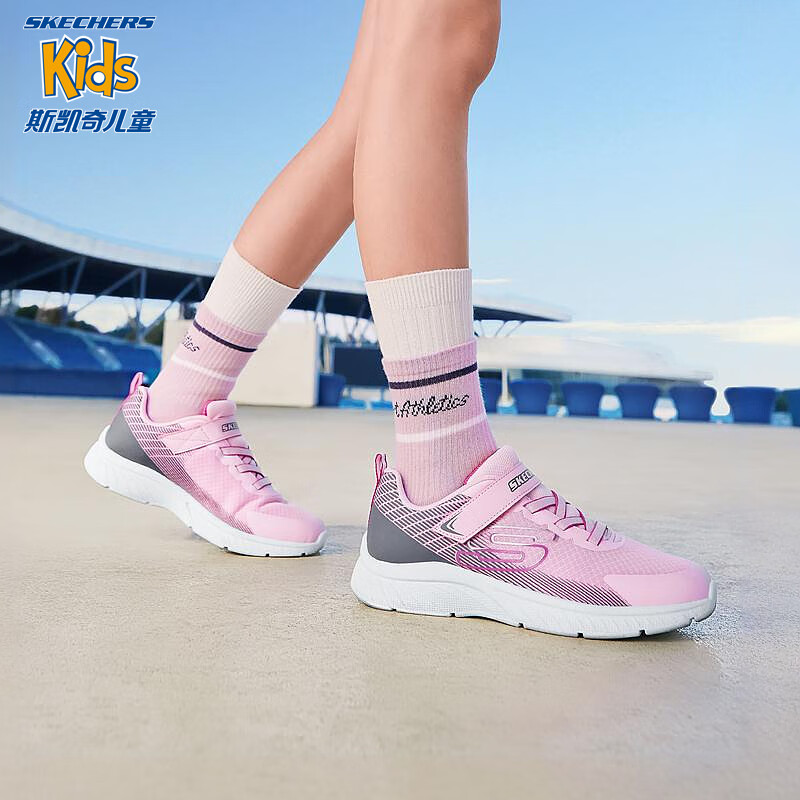 SKECHERS 斯凯奇 儿童运动鞋女童时尚跑步鞋303607L 粉红色/灰色/PKGY 165.63元（需