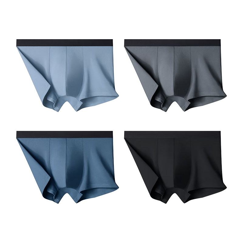 移动端、京东百亿补贴：京东京造 首次免洗10A抑菌男士平角内裤 4条装 32.1