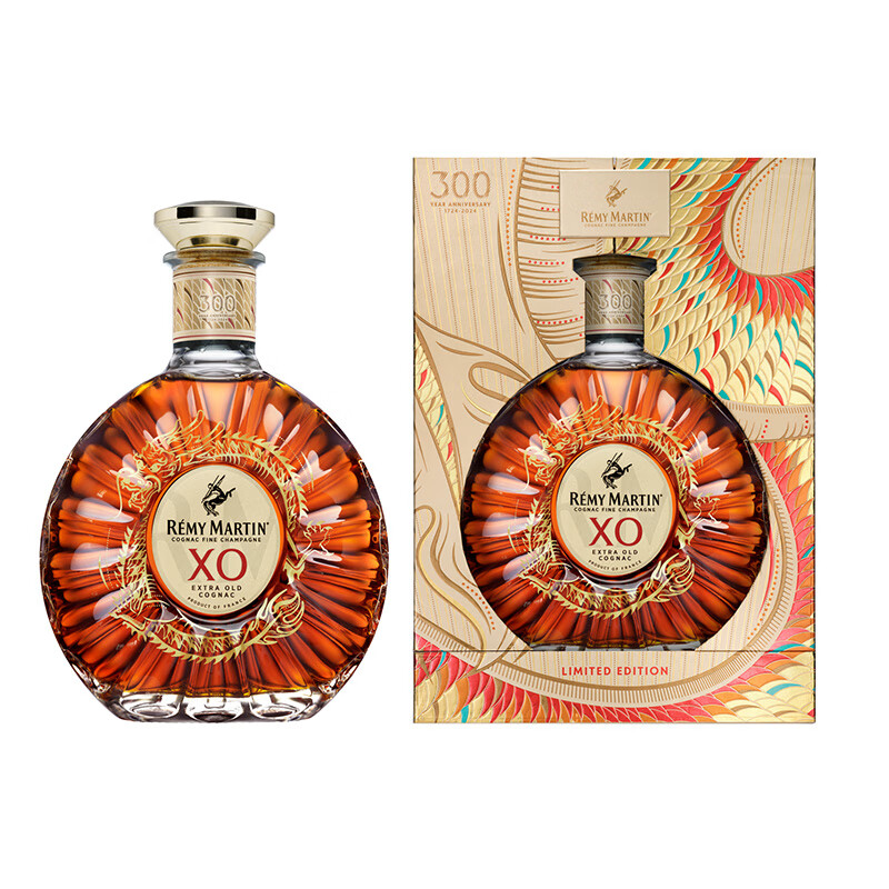 88VIP：人头马 Remy Martin）洋酒 X.O优质香槟区干邑白兰地 700ml 龙年礼盒 1386.2