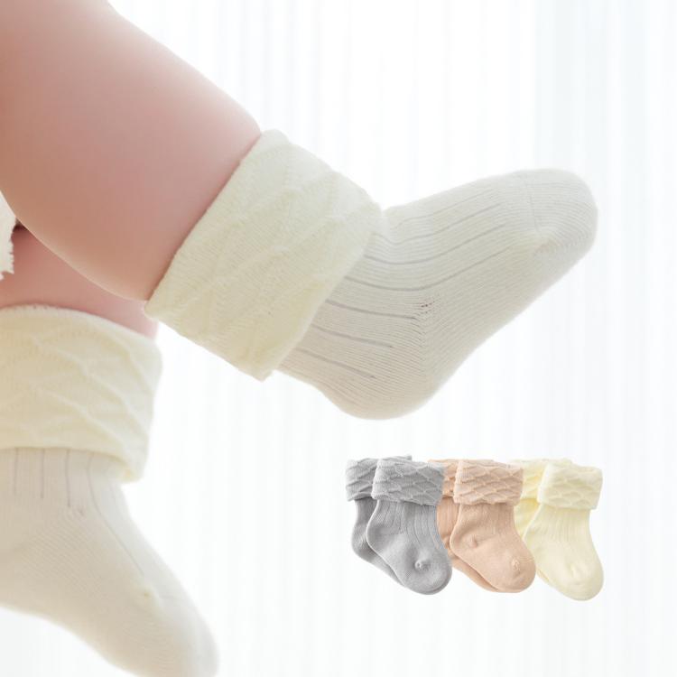 Tongtai 童泰 四季款婴儿袜0-12个月新生儿纯色中筒袜男女宝宝婴童袜3双装 23.5