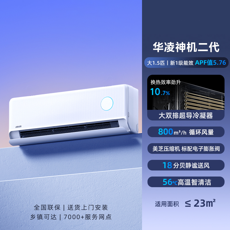 华凌 空调神机1.5匹一级能效家用挂机卧室变频冷暖 神机二代Pro 1581元