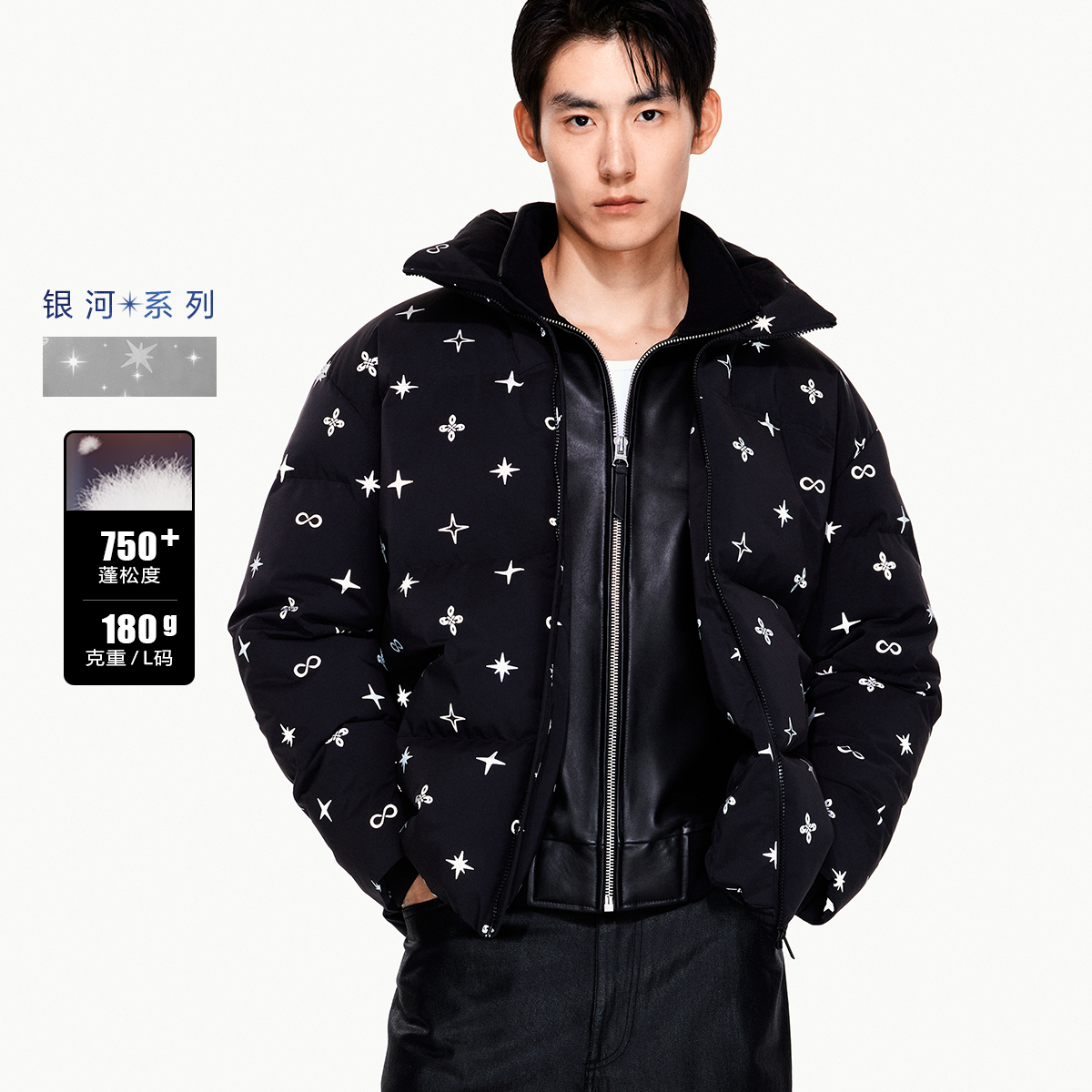 杰克琼斯 男士反季促销羽绒服合集 星空羽绒-224412090黑色 212.15元(需用券)