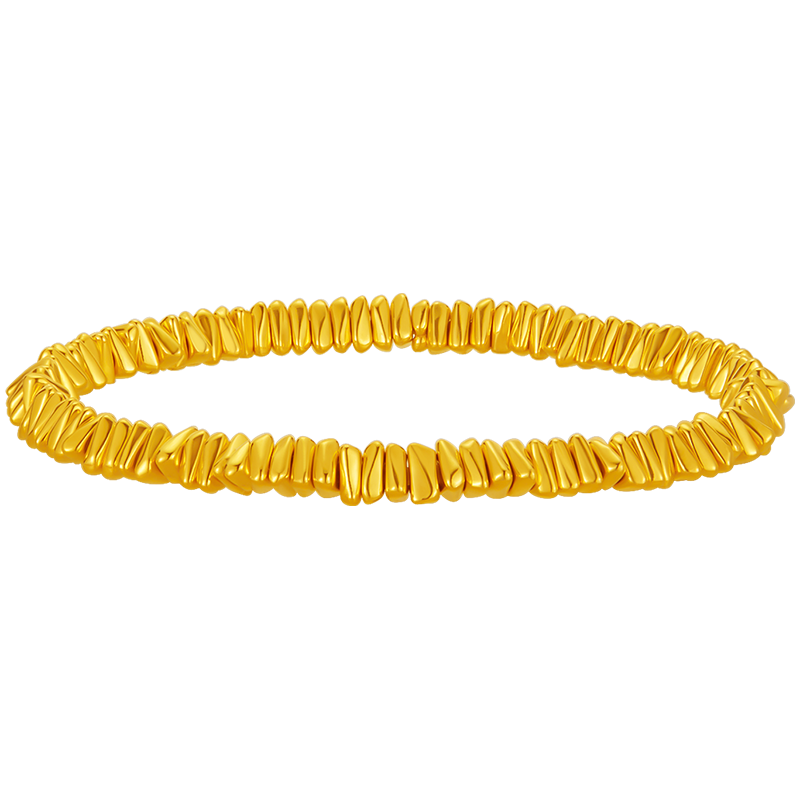 移动端、京东百亿补贴：老庙黄金 女足金盘缠金手链盘缠碎碎金手链约3.16g 