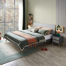 QuanU 全友 家居 床意式轻奢卧室家具双人床 金属排骨架框架床126803 1.5米框架