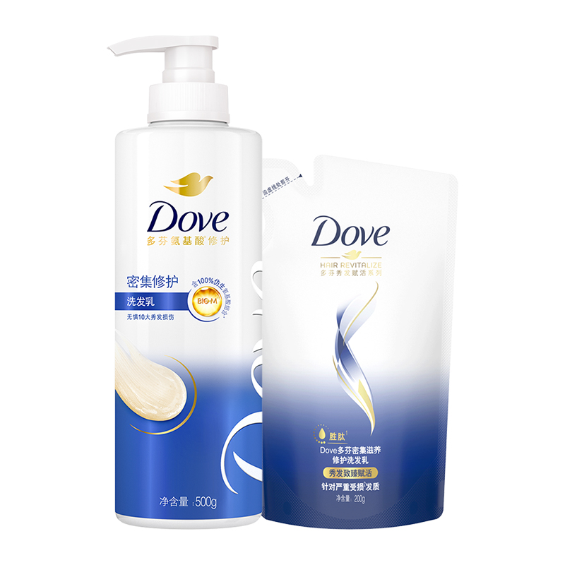 88VIP：Dove 多芬 密集修护仿生氨基酸洗发水500g+200g 22.7元