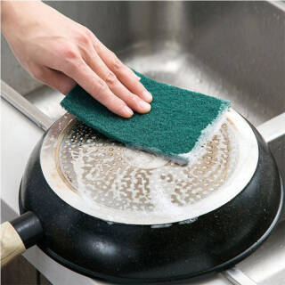 houya好雅百洁布加厚海绵百洁布拉丝布厨房除垢刷锅去污抹布50片装89