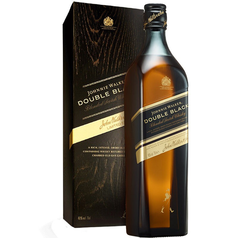 尊尼获加 JOHNNIE WALKER 黑牌 醇黑 调配苏格兰威士忌 40%vol 100ml礼盒装 123.3元