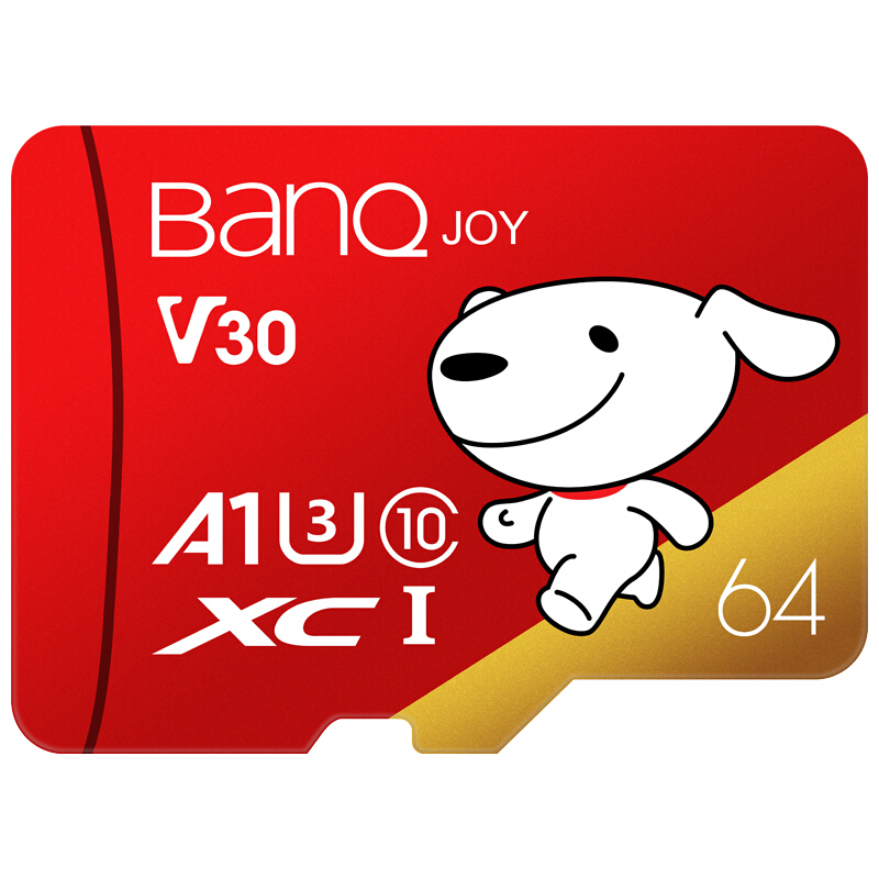 banq&JOY 64GB TF（MicroSD）存储卡U3 C10 A1 V30 18.9元