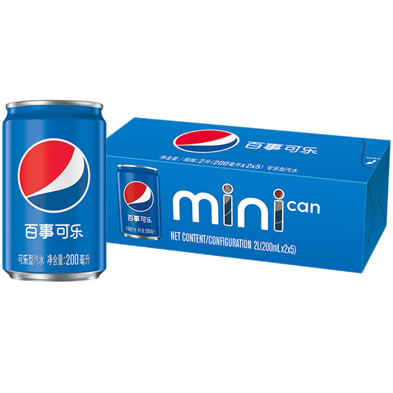 pepsi 百事 可乐  碳酸饮料可乐型汽水200mlx10罐整箱百事出品 20.9元