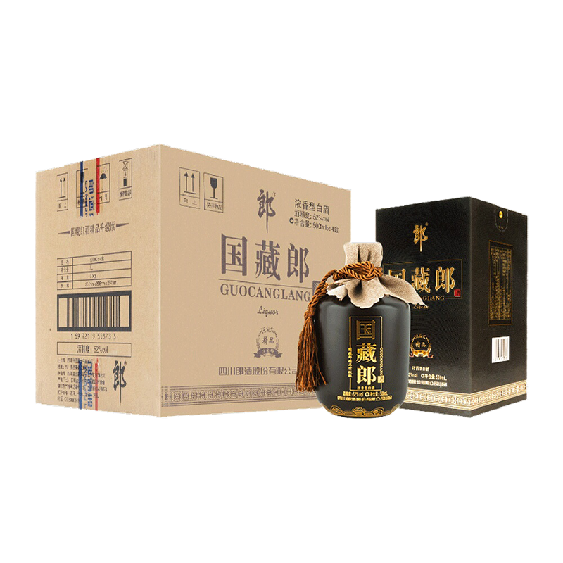 LANGJIU 郎酒 郎 国藏郎精品版 52%vol 浓香型白酒 500ml*4瓶 ￥376.2