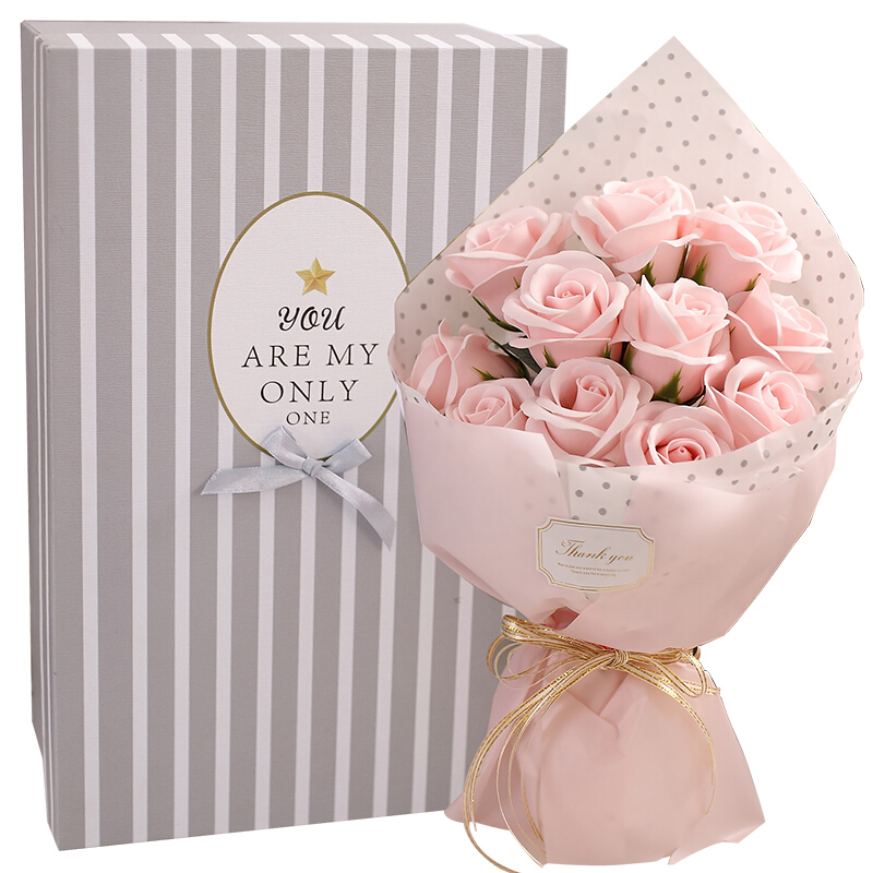 3.8焕新、PLUS会员：Beginning 初朵 11朵粉玫瑰永生花束礼盒 39.3元（双重优惠）