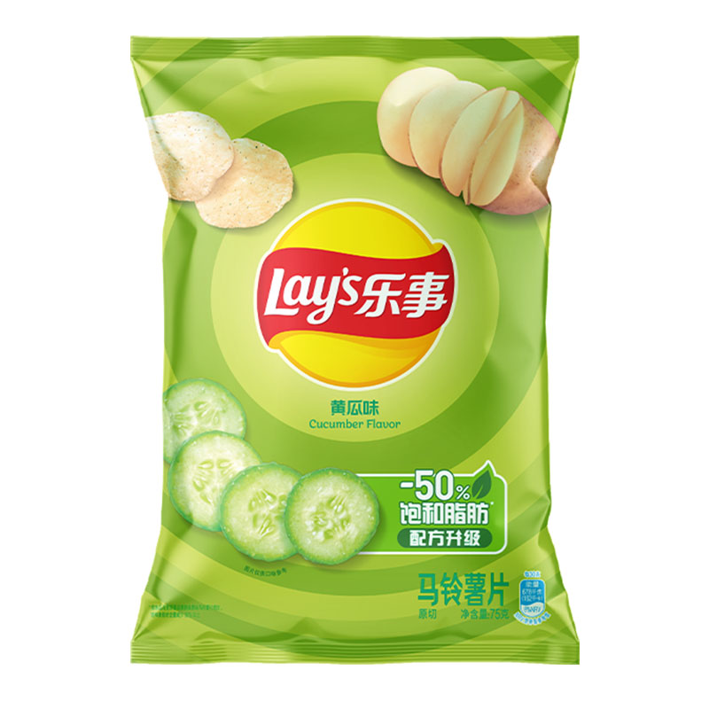 乐事 马铃薯片 黄瓜味75g 1.27元